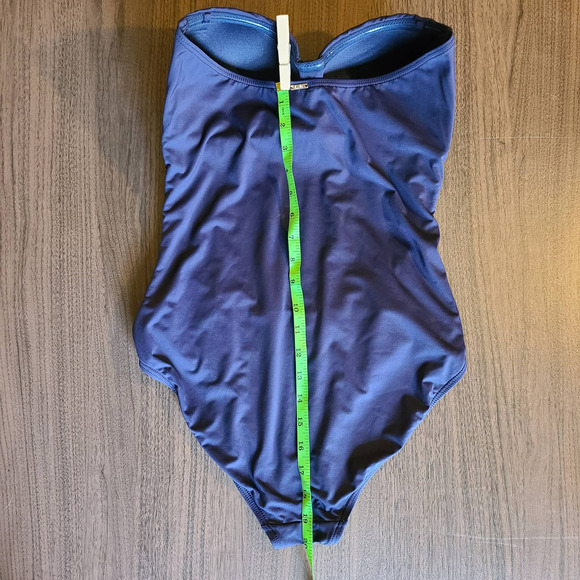 Anne Cole Ruched Sweetheart Neckline Navy One Piece Swimsuit - Picture 8 of 13